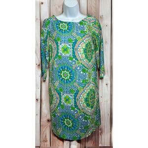 Tommy Hilfiger Colorful Shift Dress Sz XS  Knee Length 3/4 Sleeve